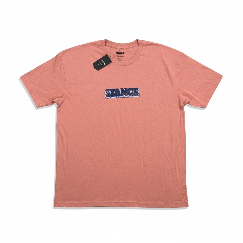 Stance Shirt‎ All Gender XXL The Crew Cotton Graphic T Shirt Coral Streetwear